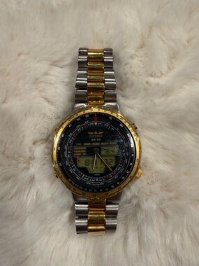 Citizen Two-Tone Analog-Digital Pilot Watch - Gold & Silver